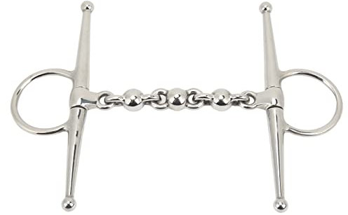 Fdit Pferdegebiss, 135 Mm Edelstahl Pferdegebiss Pferdemaul Reitgebiss Westerntrense Vollbackengebiss mit Kugelkette