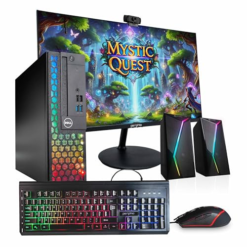 Dell Optiplex 3060 (RGB) Desktop Computer | Hexa Core Intel i5 (3.2) | 16GB DDR4 RAM | 1TB SSD | 24 LCD | Windows 11 Professional | Home or Office PC (Renewed)