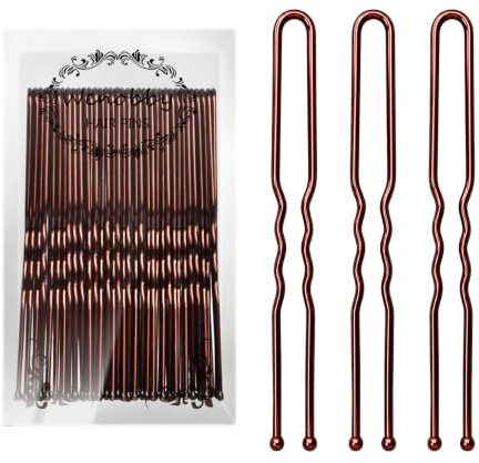 U Shaped Heavy Duty Hair Pins for Buns, 100 PCS 2.8 Brown Hair Pins for Women Hair Styling with Thick Hair