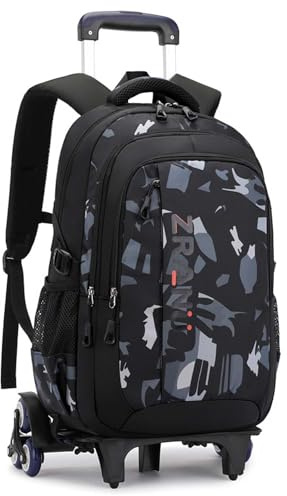 Yumenam Sac à Dos pour Enfant Garçon Primaire Cartable Scolaire Roulette Garcon Sac à Dos roulettes Cartable a Dos Roulette Primaire Trolley Bag Sac Roulette Ecolier CE CE2