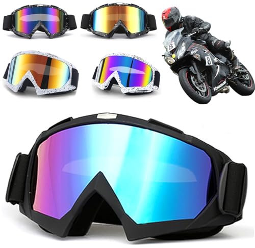 DONGZQAN Motorradbrille für Brillenträger - Motocross und MTB Brille für Helm, UV400 Winddichte Staubdichte Schutzbrille für Männer, Frauen und Jugend