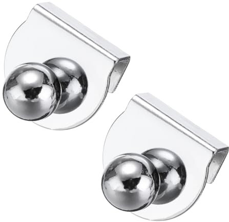 sourcing map 2pcs Glass Door Pull Handles, Iron Door Clips Pull Handles with Screw Shower Glass Door Knob Handles for 5-8mm Glass Display Cabinet Furniture Cabinet Drawer Silver Tone