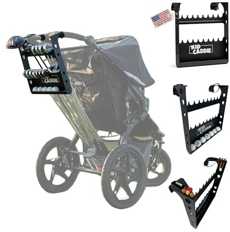 Kid Caddie - Accesorio para cochecito de golf, fácil instalación, ajuste universal, soporte para palos de golf para cochecitos, introduce a los niños al golf, fomenta las habilidades de golf