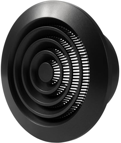 Repa Market Grille d'aération ronde anthracite – 100 mm de diamètre – Grille d'aération en plastique avec tamis – Grille d'évacuation pour mur et toit, couvercle pour ventilation intérieure et
