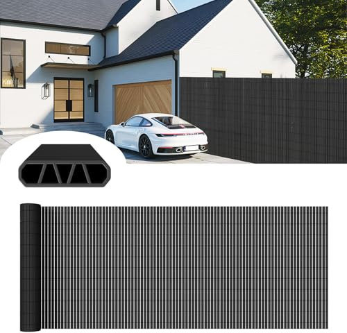 Canisse en PVC 195x500cm, Brise-Vue de Jardin-Balcon-Terrasse-Clôture, Écran de confidentialité, Pare-Brise Extérieure Waterproof et Résistance UV, Habillage de Balcon, Barrière Occultante, Anthracite