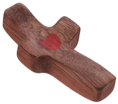 Ciieeo Wooden Cross for Grave Handheld Prayer Cross Decor Confirmation Present Christian Home Decor