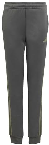 adidas Boy's Boys 3 Stripes Essentials Pants, Grey six/Legacy Green, 13-14 Years