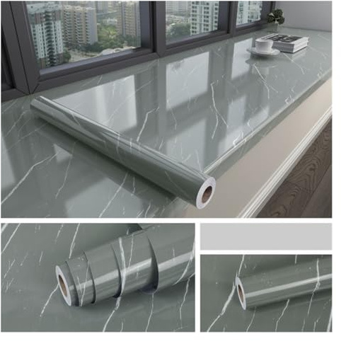 XILEUDUOD köksoljeresistent folie oljeresistent, transparent filmtapet för köksbänkskivor, renoveringsfilm, marmor, självhäftande, vattentäta badrumsklistermärken (YT210,50 cm x 1 m)