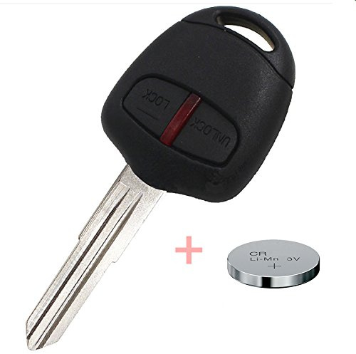 Fjärrkontroll för bilnyckel, 1 hölje med 2 knappar + 1 x MIT11R tomt blad + 1 CR1616-batteri, kompatibelt med Mitsubishi