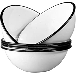 WARMCOOK Graniteware | Große Schüssel Ø18 cm aus emailliertem Stahl | Ofen- und spülmaschinenfest | leicht | stapelbar | kratzfest | Weiß