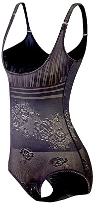 KSKshape body gainant femme ventre plat Corselet sans Armature Shape Bustier Gaine Solide Contrôle Collant pour Femmes, Noir, Taille 3XL