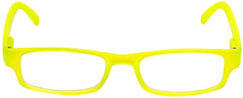Contacta, Fluo, Occhiali da Lettura per Uomo e Donna, Occhiali da Lettura Leggeri e Colorati, Pratici e Funzionali, Montatura con Aste Flex, Diottrie +1,00, Colore Giallo, 18g