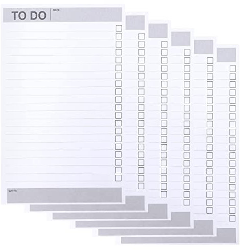 BELLE VOUS 6er Pack Tagesplaner Block mit To Do Liste To Do Block - 60 Tage/Seiten Checklisten Notiz Block mit Undatierten Seiten - Organisationsblock für Einkaufslisten, Zeitmanagement, Notizblock
