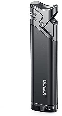 JOPOO Sturmfeuerzeug Jetflamme Gas Nachfüllbar Jet Feuerzeug Gasfeuerzeug Geschenk für Mann (Ohne Gas)