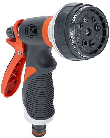 Garden Hose Spray Gun, 8 Adjustable Watering Patterns Car Showers Sprayer Nozzles with Thumb Switch,Multi Spray Gun