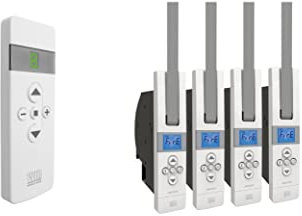 WIR elektronik, eWickler Maxi 4 Fenster Funk-Set, eW845-F, 4x elektrischer Gurtwickler + 1x Fernbedienung FB-9, für 17-23 mm Gurtband, Unterputz, bis 75 kg, inkl. Netzstecker (4 Fenster)
