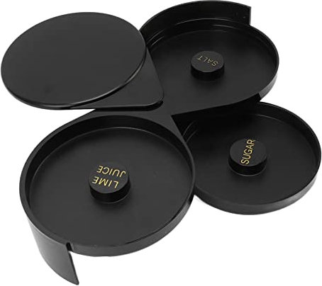 Bordure de Verre à 3 Niveaux, Professionnel Plateau à Givrer en Verre Salé Outil de Barman pour la Maison Barres Hôtels Restaurants, Bordure de Verre pour Cocktails Margaritas