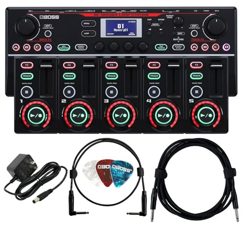 Boss RC-505 MkII Loop Station Bundle with Gearlux Power Supply, Instrument Cable, Patch Cable, and Picks