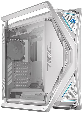 ASUS ROG Hyperion GR701 PC Case, Admite 2 Radiadores de 420 mm, 4 Ventiladores PWM de 140 mm, Paneles Laterales Abatibles, Soporte VGA Integrado y Concentrador ARGB, Panel Frontal 2 x USB Type-C
