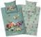 Aminata kids Dino Bettwäsche 135x200 Jungen Baumwolle Dinosaurier-Dino-Motiv Kinder-Bettwäsche-Wende-Set T-Rex | mit Reißverschluss grün - 2tlg