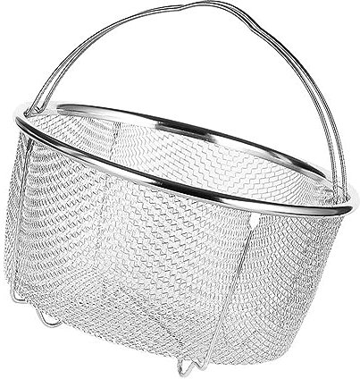 Jeffergarden Panier à Vapeur en Maille d'acier Inoxydable, Conception Polyvalente, Fonction de Filtre à Huile, Drainage Pratique pour la Cuisine (Acier Inoxydable)