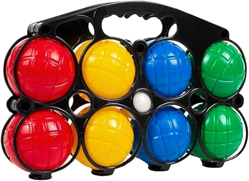 VIVAAS 8 Pcs French Boules Set Classic Outdoor Adults Garden Games Petanque & Boules Game With Convenient Carry Case Outdoor Fun for Adults Kids Summer Playing Game