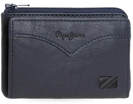 Pepe Jeans Jacket Portafoglio con Porta carte di credito Blu 11x7x1,5 cm Pelle by Joumma Bags, blu, Taglia unica, Portafoglio con porta carte di credito