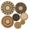 Set di 7 decorazioni da parete rotonde Boemia, cesti da parete in stile bohémien, rustico, decorazione da parete, soggiorno, stile bohémien, decorazione da parete, in rattan di Vimini, decorazione da