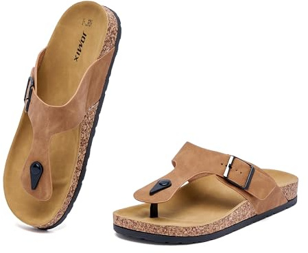 JOMIX Infradito Estive Comode Uomo Scarpe Morbide Antiscivolo Ciabatte da Spiaggia Alla Moda MCI250061-8 (Cammello,43)