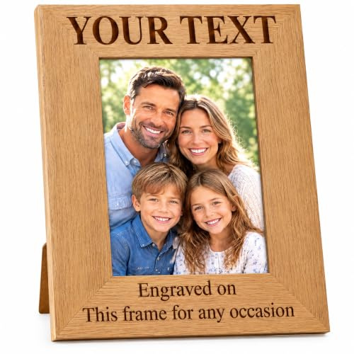 Personalised Wooden Photo Frames Custom Engraved | Any Message, Gift For Him Her, Mothers Day Birthday Graduation or Wedding