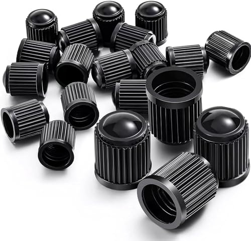 EU AUTO PARTS Tyre Valve Cap/Plastic Dust Caps/Cover Black for Universal fit Schrader Valves commonly used on Car Tyres, Bikes, Bicycles, Motorbikes Prams and Wheelbarrows (4)