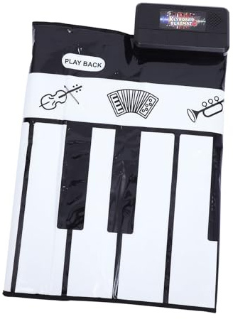 Parliky Tappeto Pianola Nero Bianco Gioco Musicale Multifunzione con Suoni Strumenti Palestra Motoria e Educazione Sensoriale per Ragazzo Ragazza
