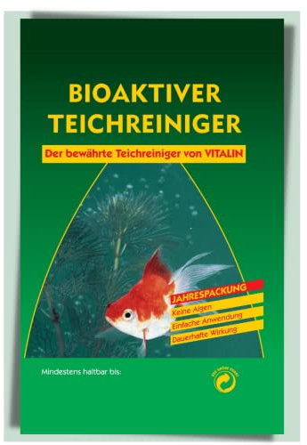 Vitalin Teichreiniger biologisch, Algenstopp & klares Wasser, ungefährlich für Fische, Pflanzen, 25g