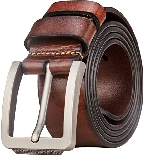 Full Grain Leather Belts for Men 1.5 Casual Trim to Fit 658 Brown 105cm