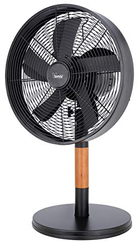 Bimar VTM310 Ventilateur de Table en Bois et Métal 35W, Hélice Ø 30cm avec 5 Lames en Aluminium, Panneau de Commande avec Bouton, Ventilateur Silencieux à 3 Vitesses, Réglable Droite Gauche