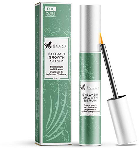 Eclat Eyelash Growth Serum - Eye Lash Growth Serum with Power Peptides and Natural Grape Extract Vitamin E Booster for Longer Lashes Faster in a Contact Lens Friendly Eyelash Growth Serum