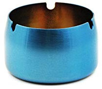 Stainless Steel 7cm(Dia) Tabletop Ashtray, Large Ash Holder for Smokers, Desktop Smoking Ash Tray for Home Office Outdoor, Surface Plating Golden-YM418-04