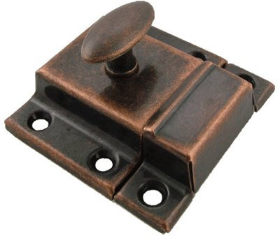 Cabinet Door Latch - Latch with Catch for Cabinet, Cupboard & Other Furniture (Antique Copper)