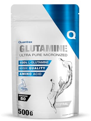 Quamtrax Nutrition - L-Glutamine (L-Glutamina) - 500 g - Recuperación muscular, reducción de la fatiga y apoyo inmunológico