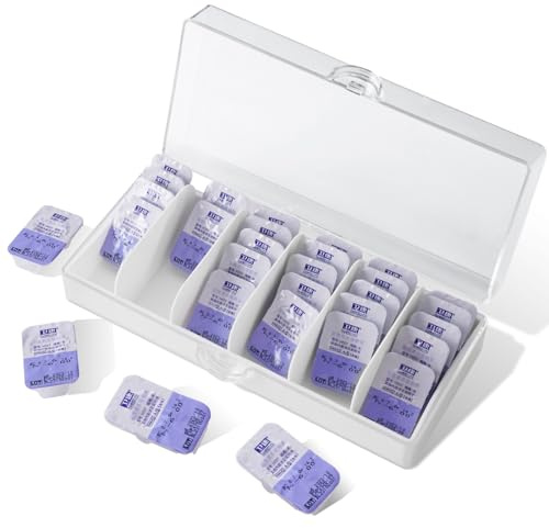 VORDRASSIL P-60 organizer giornaliero per lenti a contatto, dispenser usa e getta, scatola di plastica trasparente per tutte le marche di lenti giornaliere (bianco)