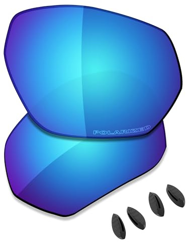 Saucer Lentes y almohadillas nasales de repuesto prémium para gafas de sol Oakley Plazma OO9019 | Plazma Asian Fit OO9019A, Azul glaciar polarizado, Taille unique