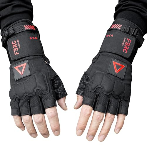 Fabric of the Universe Tactical Fingerless Logo Gloves (Black RD G-Type 021, Large)