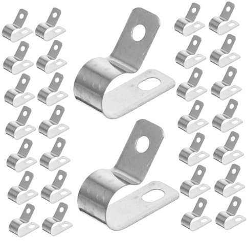 Gadpiparty 50pcs R Type Cable Clips, Metal Cable Clamp for Wire Management, Fireproof and Overheat Protection