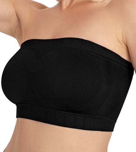 Conturve Women's Underwire Seamless BreathConvertible Strapless Bandeau Bra - Convertible Bra for Women