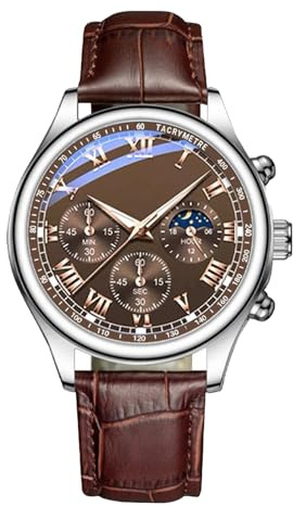 Reloj clásico, Reloj de Negocios, Correa de, Impermeable, Aspecto Elegante, Ajuste cómodo, Atemporal, versátil, Longitud Ajustable, Reloj de Pulsera para Hombre, para Deportes, Hombre