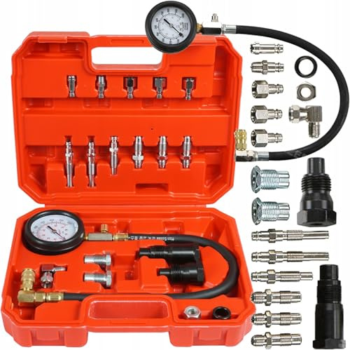 Verke Kit Tester Compressione Diesel 70 Bar, Set Adattatori Universali per Motori Auto, Furgoni e Camion TDI HDI
