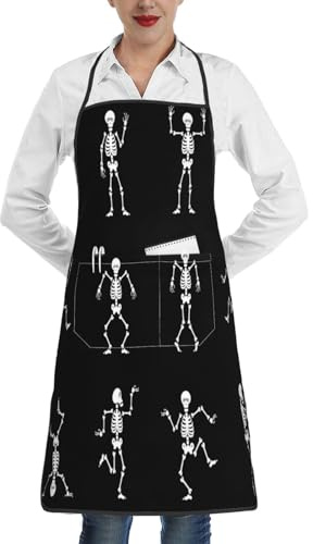 JUZGTSIT Tablier vintage unisexe avec têtes de mort pour cuisinier maison cuisine jardinage barbecue, Crânes d'Halloween 9, taille unique