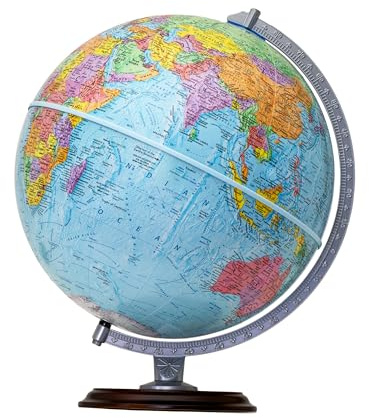 Replogle Easy To Assemble Student - Educational Classic World globe, Blue Ocean, Raised Relief feature, including a bonus map, made in USA, 12/30cm diameter. In minutes you will have this globe assembled and ready for use. (Ready To Assemble- Blue)