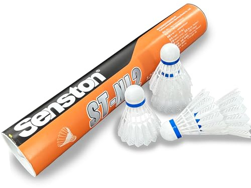 Senston Badminton Shuttlecocks 12 Pcs Nylon Badminton Birdies 12 Pack Durability Stability Shuttlecock for Outdoor Indoor Sports Activities/Training