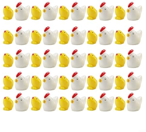 50 pezzi per mini figure di pollo in resina per muschio paesaggio per decorazioni da giardino per progetti artigianali fai da te scene terrari e composizioni decorative desktop